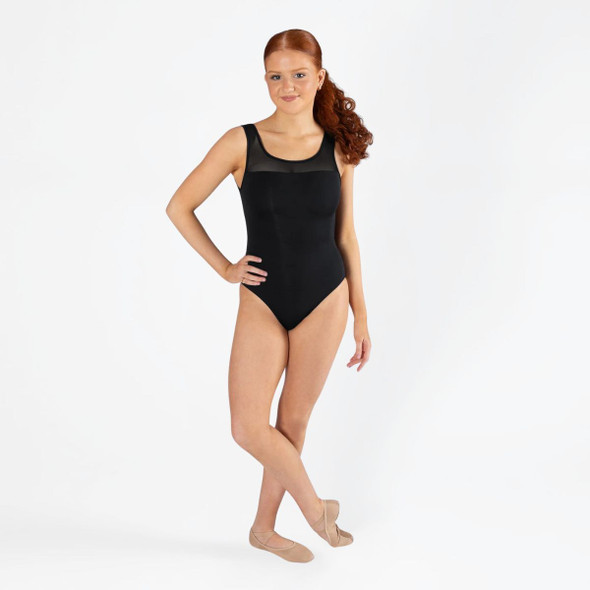 Energetiks Lisa Detailed Back Mesh Leotard Women's Sizes in Black