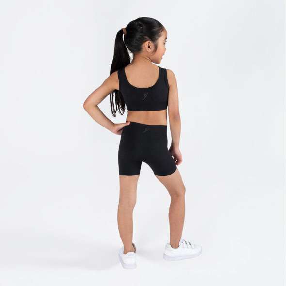 Energetiks Crop Top and Seamless Bike Short Set Girls' Sizes in Black