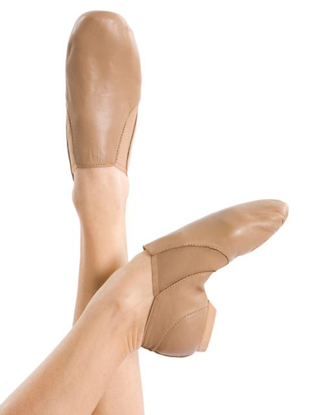 Energetiks Neoprene Slip On Split Sole Jazz Boot in Tan, side view