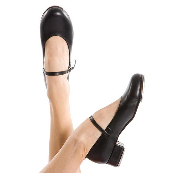 Energetiks Debut Low Heel Buckle Strap Tap Shoes Adult Sizes in Black
