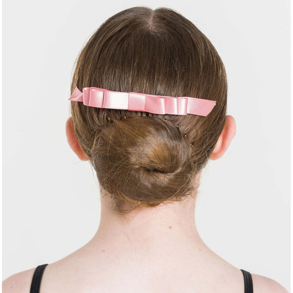Studio 7 Dancewear Satin Hair Bows Built-In Plastic Comb in ballet pink
