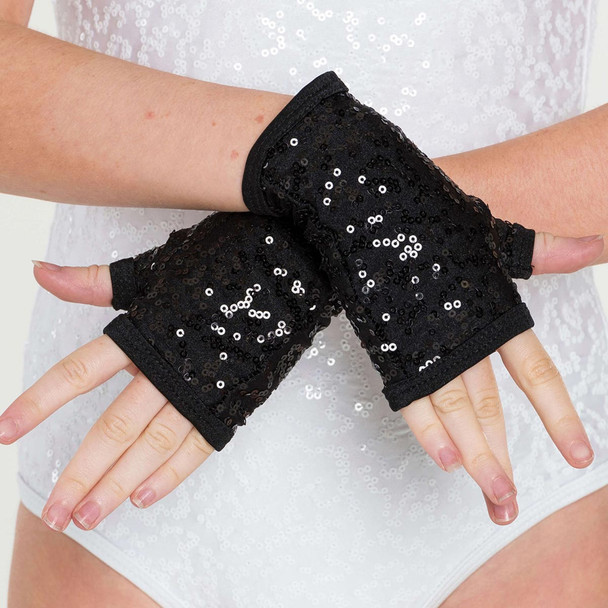 Studio 7 Dancewear Sequin Fingerless Gloves Adult One Size