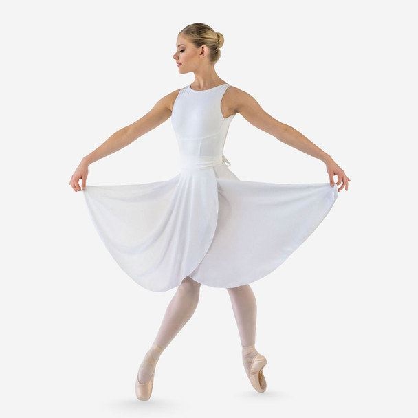 Studio 7 Dancewear Lucia Long Chiffon Wrap Skirt Child Sizes in White