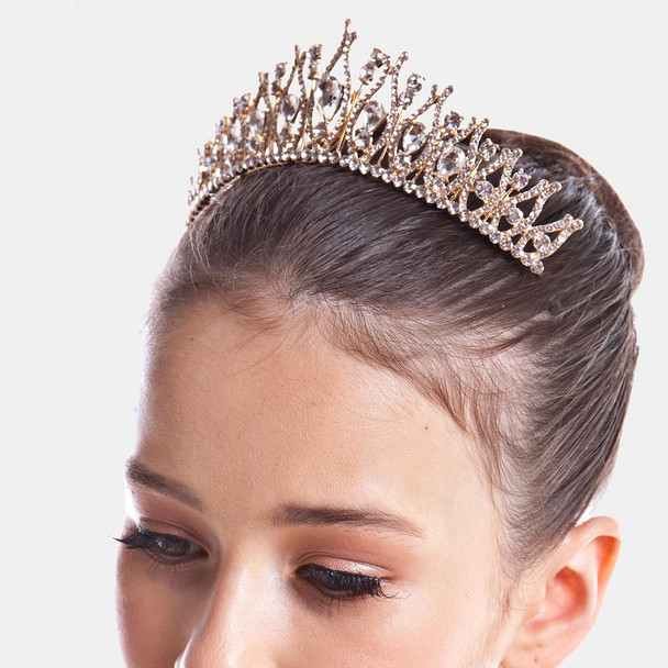 Studio 7 Dancewear The Mary Tiara Gold or Crystal White