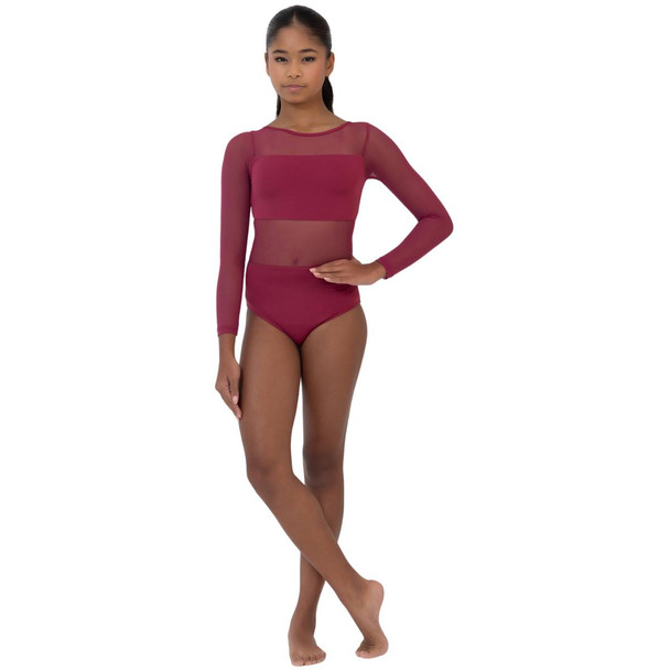 Studio 7 Dancewear Ivy Lyrical mesh crimson Leotard, front view
