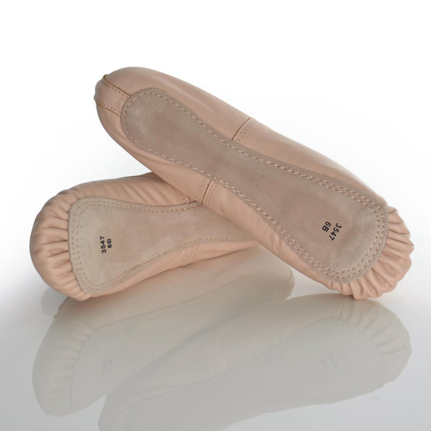 Dance Direct Toddler and Girls Full Sole Leather Ballet Flat Pink Top View