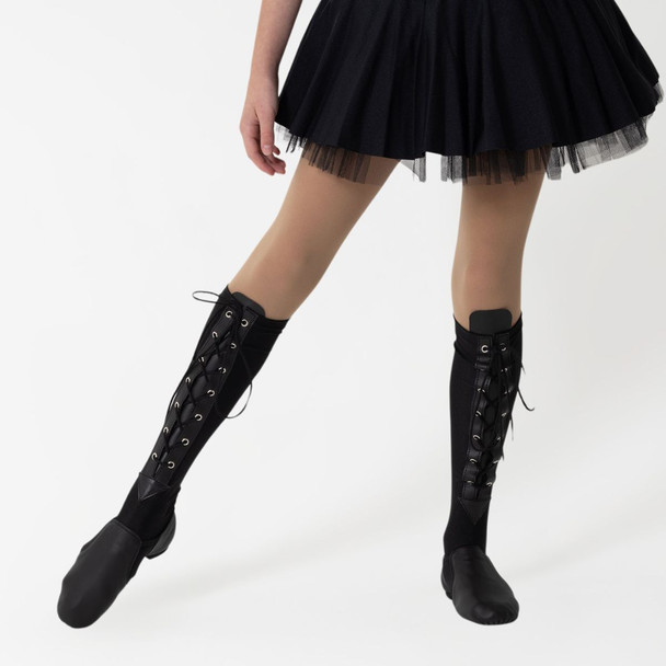 Studio 7 Dancewear Lace-Up Commercial Performance Spats in Black