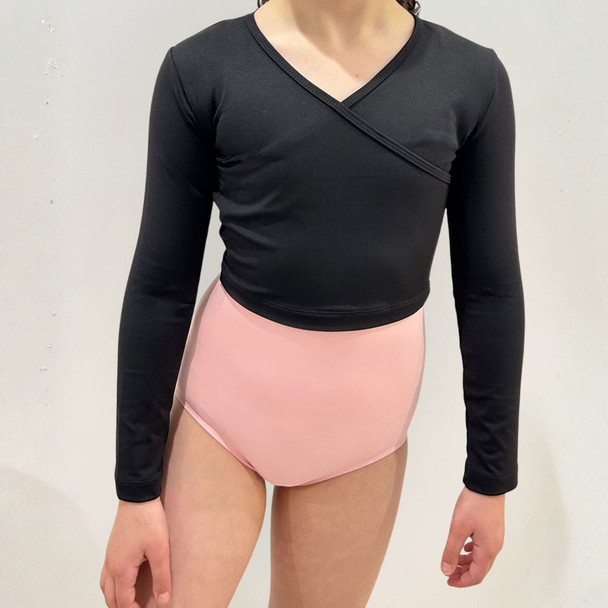 Studio 7 Dancewear Mock Tie-Free Crossover Children's Sizes in Black