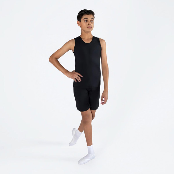 Energetiks Matthew Drawcord Waist Dance Short Boys Sizes in Black, dancer front