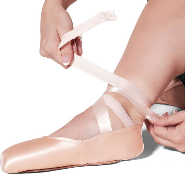 Capezio 7/8" Single-Faced Satin Nylon Ribbon for Pointe Shoe in European Pink