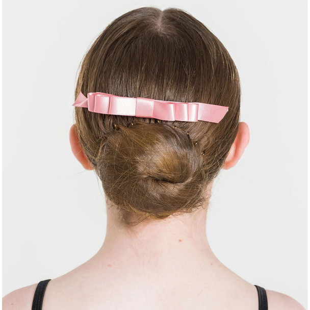 Studio 7 Dancewear Satin Hair Bows Built-In Plastic Comb in ballet pink