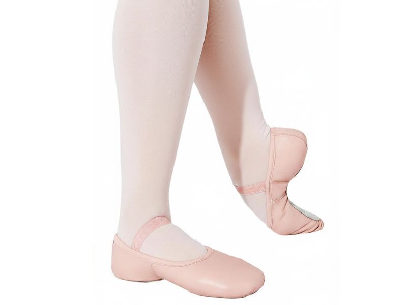 Children wearing pink ballet shoes