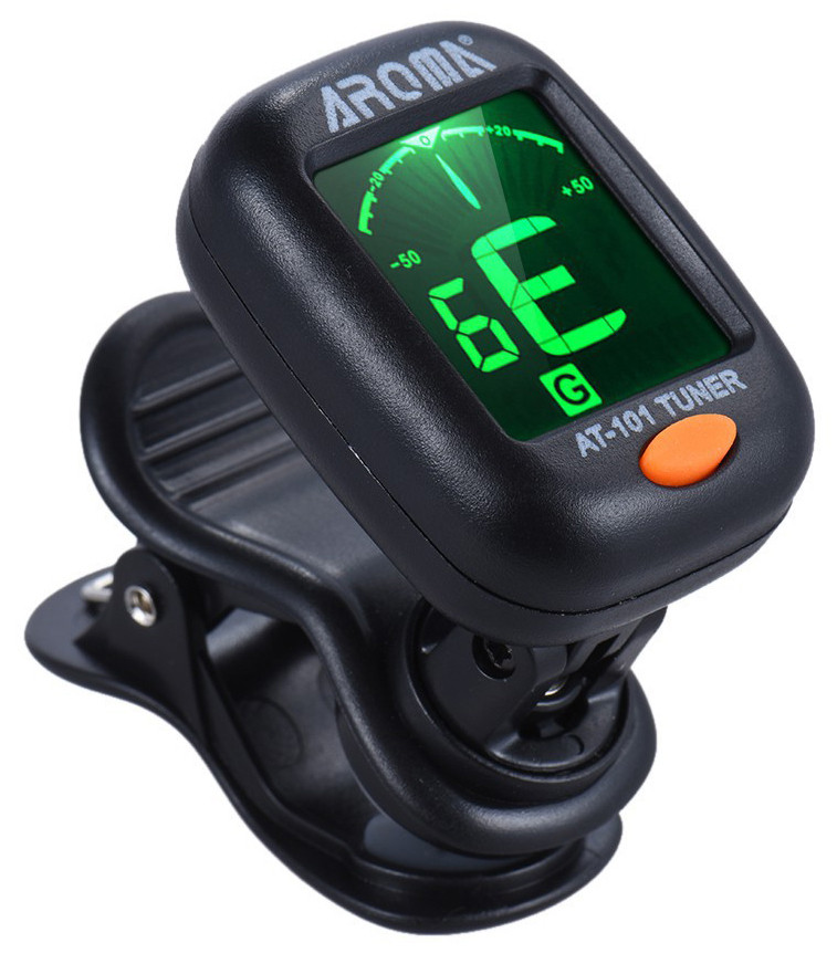 AROMA AT101 Portable Mini Clipon Digital Tuner for Chromatic Guitar Bass Violin Ukelele