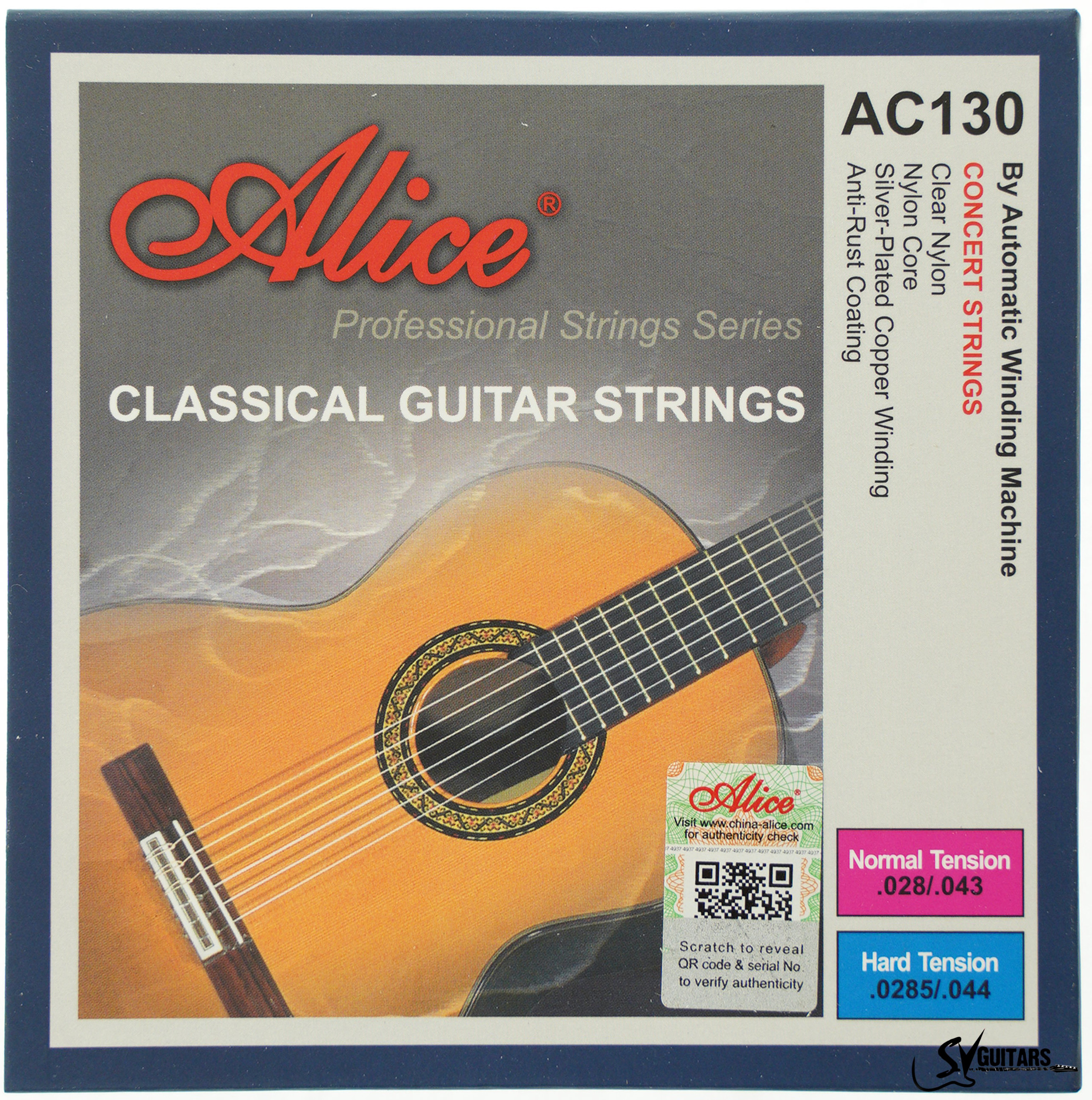 Alice AC130H Hard Tension Coated Classical Guitar Strings SV Guitars