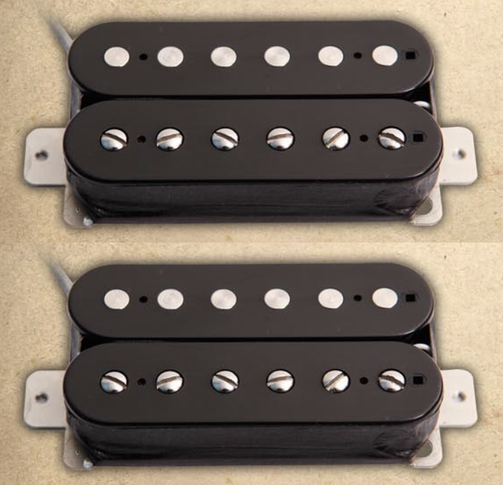 BRAND • Artec HIVB Invader Style Uncovered Adjustable Hexagonal Poles Ceramic Humbucker Electric Guitar Neck Bridge Pickup Set Zebra 27
