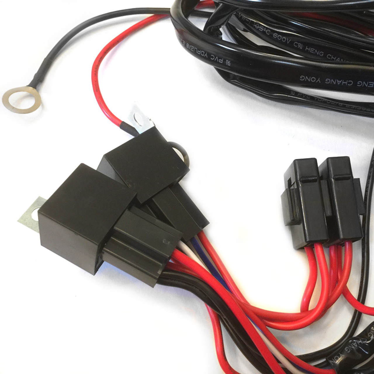 Remote Controlled LED bar wiring relay harness w/spade connectors