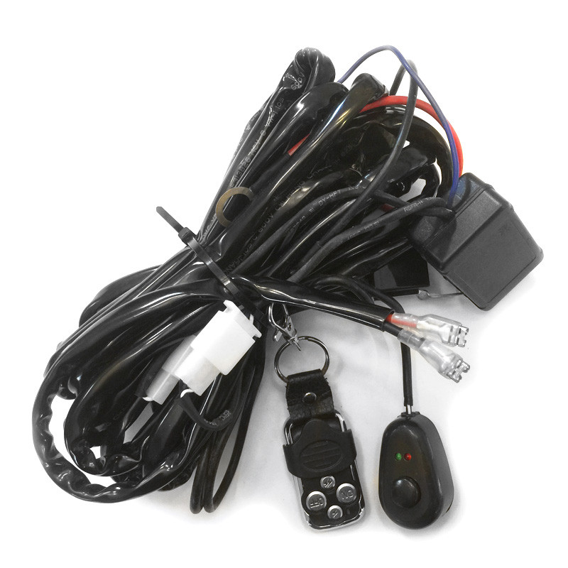 Remote Controlled LED bar wiring relay harness w/spade connector
