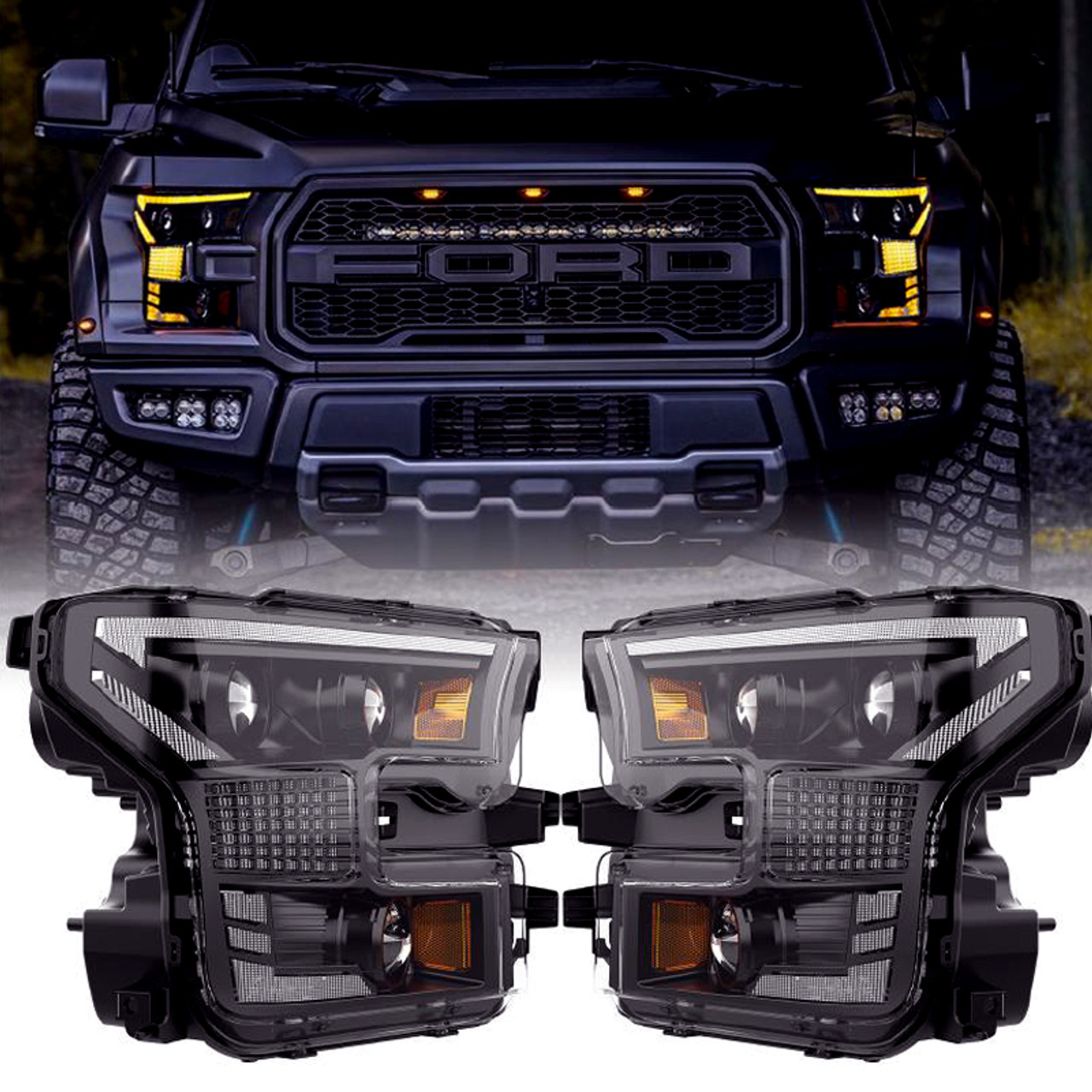 2015-2017 FORD F150 OSRAM LED Headlights with Dynamic DRLs/Signal