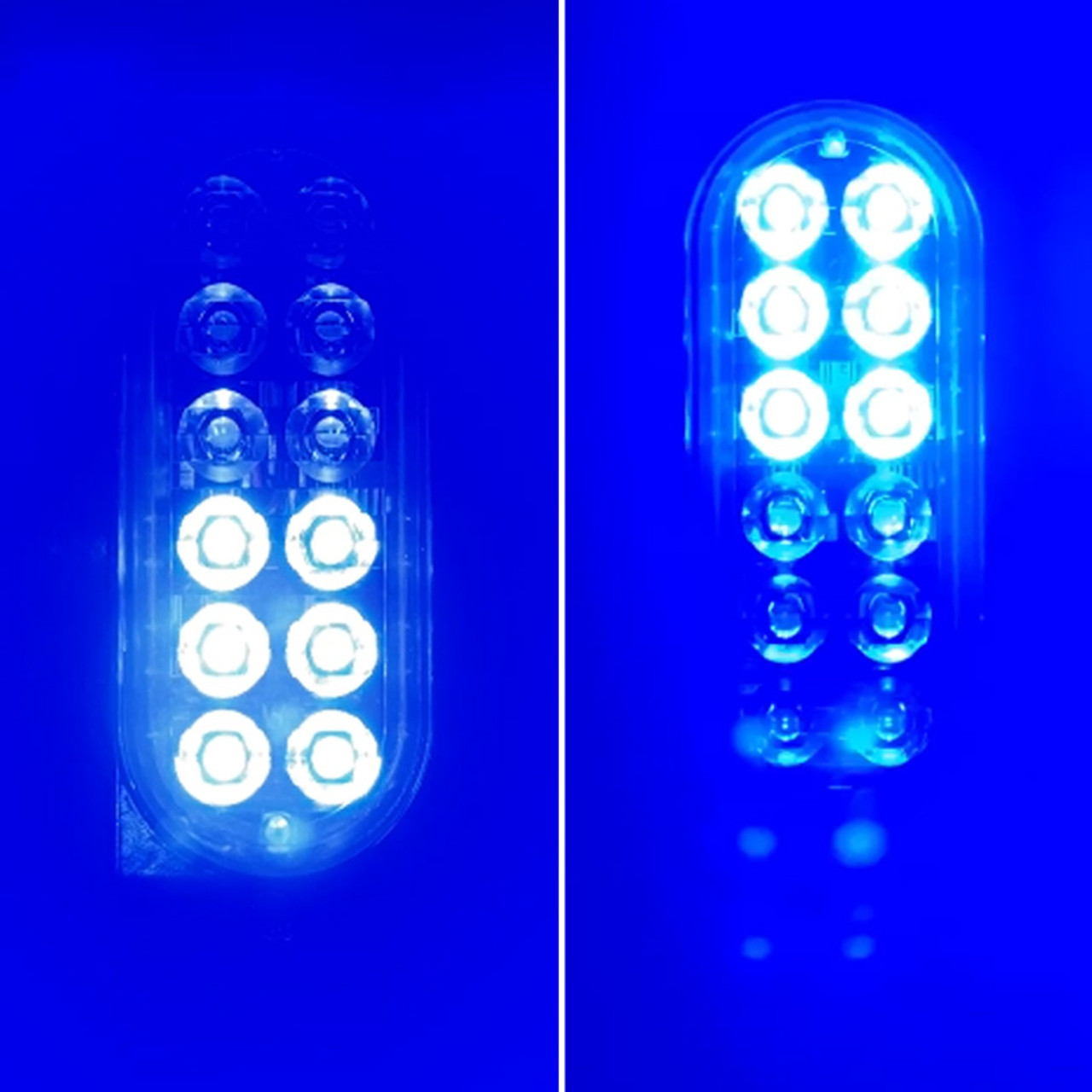 Tow Truck 12 pc Dual Row Blue LED Warning Light with 18 strobe