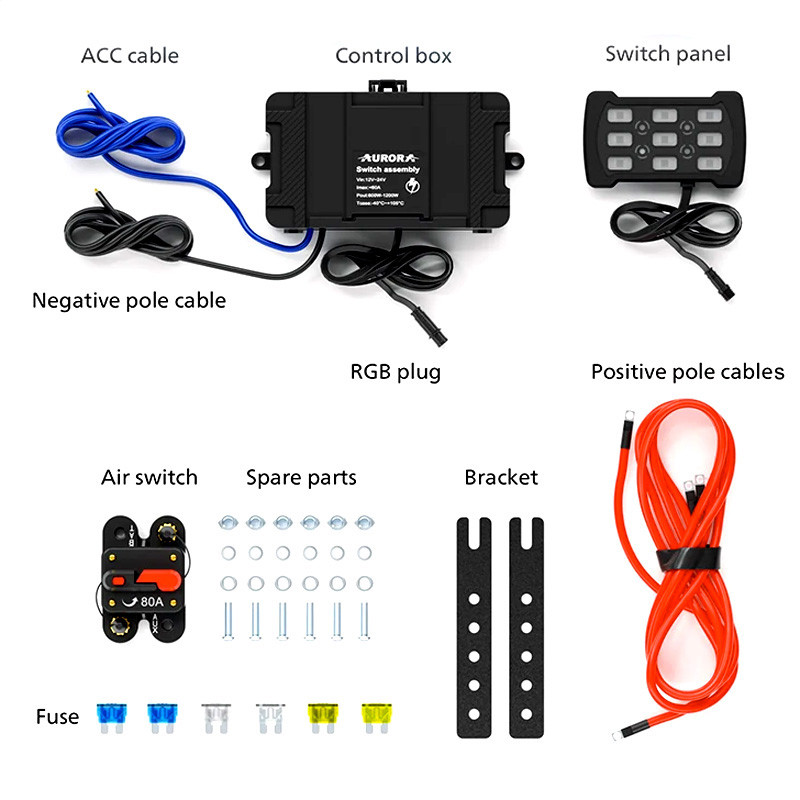 Universal 8 Gang LED Lighting Switch Panel with Bluetooth Control