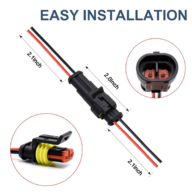 2-Pin Connector Quick Connect Waterproof Connector Set | HID Vision Canada