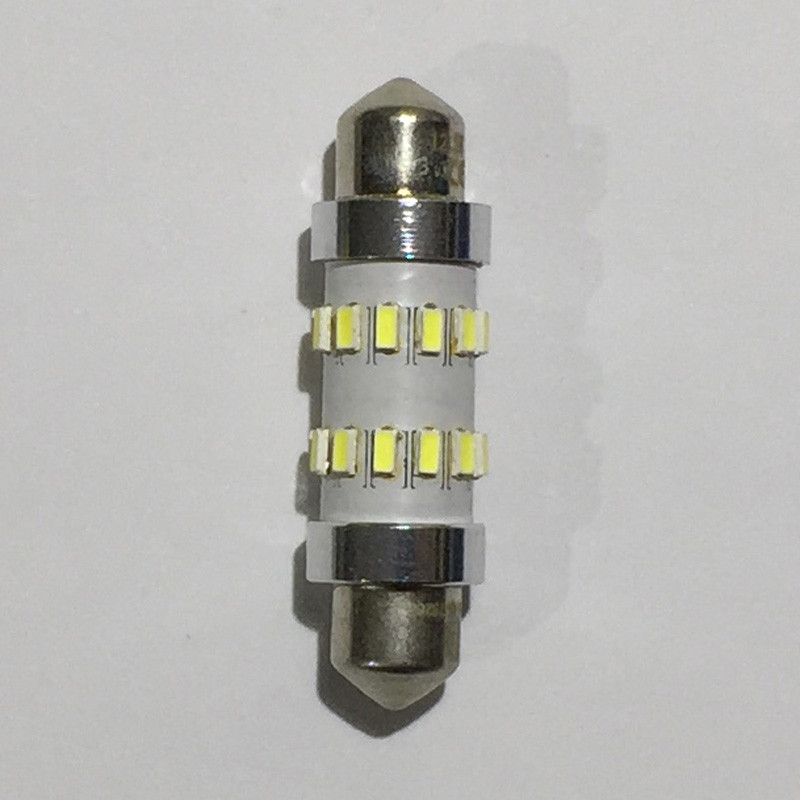 4-Pack White LED Interior Lights For Car - 42mm (1.72") Dome/Map Bulbs, 6000K, 12V