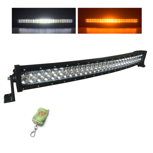 32" 180W Remote Controlled Curved Dual Row Dual Color 6 Strobe Effects Combo Beam LED Light Bar