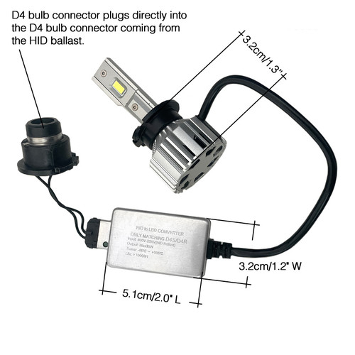 D4S/D4R HID to D4S/D4R PL02 16000lm 100W LED Conversion Kit - Use