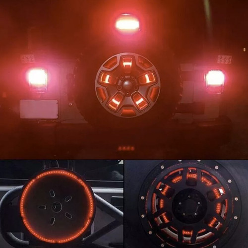 Jeep Wrangler Spare Tire RGB LED Wheel Light + Brake Light - ON