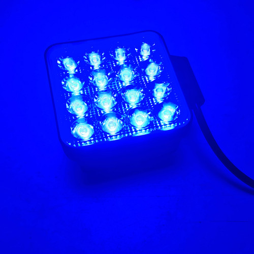 Blue LED sprayer light - top view - ON