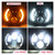 7" 120W DOT SAE H/L CREE LED Side Halo White DRL with Amber Signal Light - turned ON