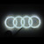 AUDI Chrome LED Badge Emblem Logo - ON, top view