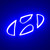 HYUNDAI - CHROME 14.5cm x 7.2cm 5D LED Badge/Emblem/Logo - BLUE