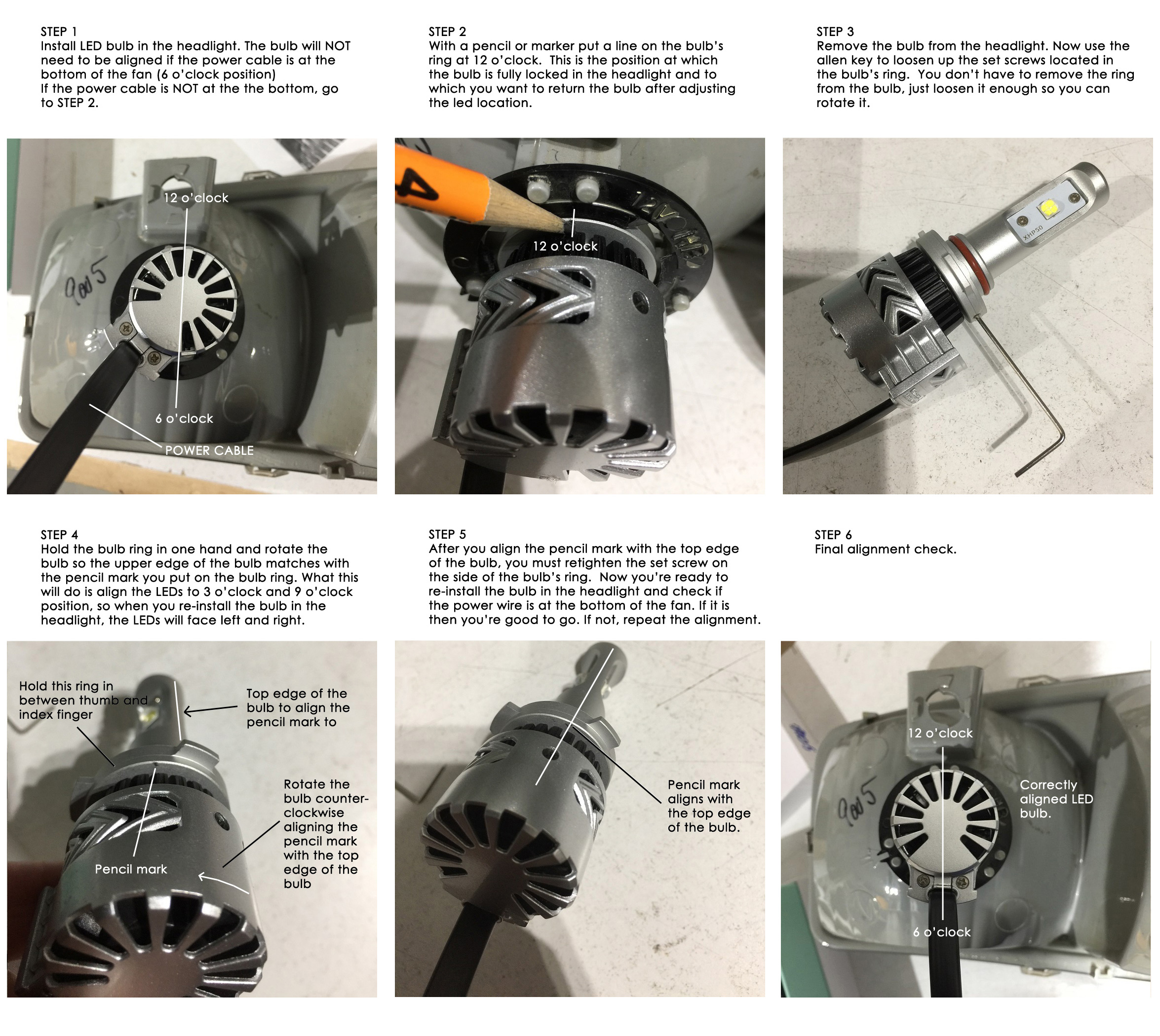 LED Bulb Alignment Instructions for LED bulbs with set screws. - HID ...