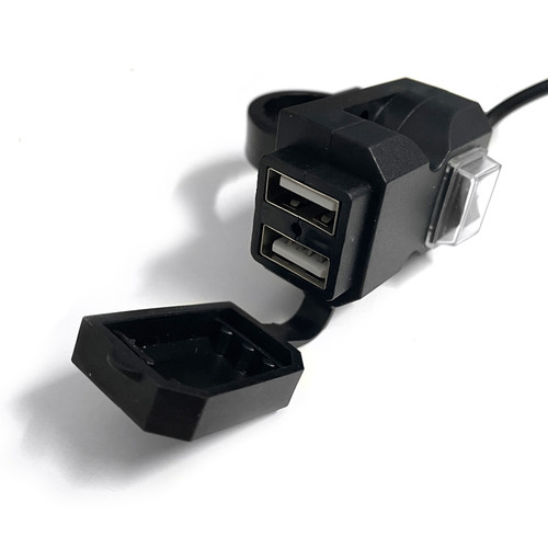 Motorbike and Snowmobile Dual Port USB Adapter with 1.0 Amp and 2.1 Amp ...