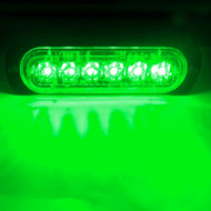 4-3/8" GREEN 6pc LED Emergency Warning Light with 18 Strobe Effects - on