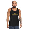 Men's Tank Top with Gold SmōkHaus Logo - front view on white background