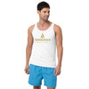 Men's Tank Top with Gold SmōkHaus Logo - shoulder and armhole detail