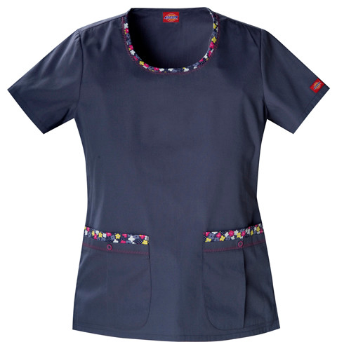 Dickies Medical 82846 Filipina de Mujer Cuello Redondo Estampado