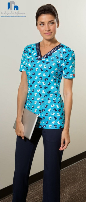 Dickies Medical 84724CB Filipina Estampada Cuello V