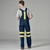 DICKIES VB55 OVEROL CON PETO Y TIRANTES EN MEZCLILLA CON FRANJAS AMARILLO/BLANCO DE ALTA VISIBILIDAD