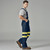 DICKIES VB55 OVEROL CON PETO Y TIRANTES EN MEZCLILLA CON FRANJAS AMARILLO/BLANCO DE ALTA VISIBILIDAD