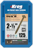  KREG HD Protec-Kote Pocket-Hole Screws #14 Coarse-Thread, Maxi-Loc Head 2-1/2" or 4" 