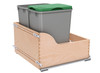Rev-A-Shelf Double 32 Qt. Pull-Out Bottom Mount Wood Waste Container with Soft-Close Slides 4WCSC-2432DM-2
