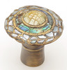 Schaub Fair Isle 1-1/8" Diameter Imperial Shell, White and Yellow Mother of Pearl inlaid Knob