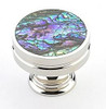  Schaub Symphony Round Flat Faced Knob Imperial Shell Polished Nickel 1-3/8" diameter 