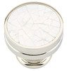 Schaub Symphony Round Flat Faced Knob Mother of Pearl Polished Nickel 1-3/8" diameter
