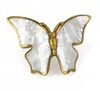 Schaub Symphony Butterfly Pull with Mother of Pearl Inlay on Paris Brass Finish 1-1/2" Center to Center