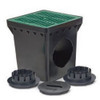 RainBird DB9KITG - 9 Inch Drainage Basin Kit with 2 Outlets, 9 Inch Flat Green Grate and Adapters
