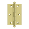 Deltana CH3020 SERIES SOLID BRASS 3" X 2" CABINET HINGES WITH BALL TIPS